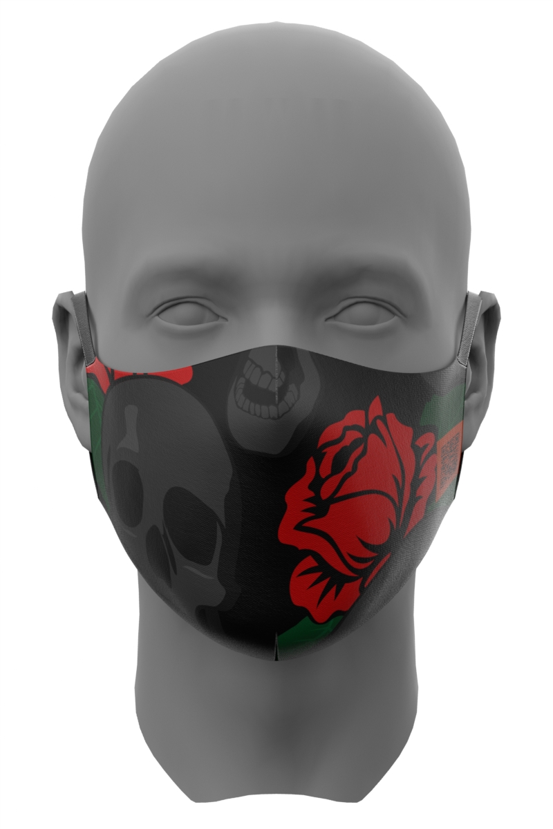 Skulls and Roses Face Mask