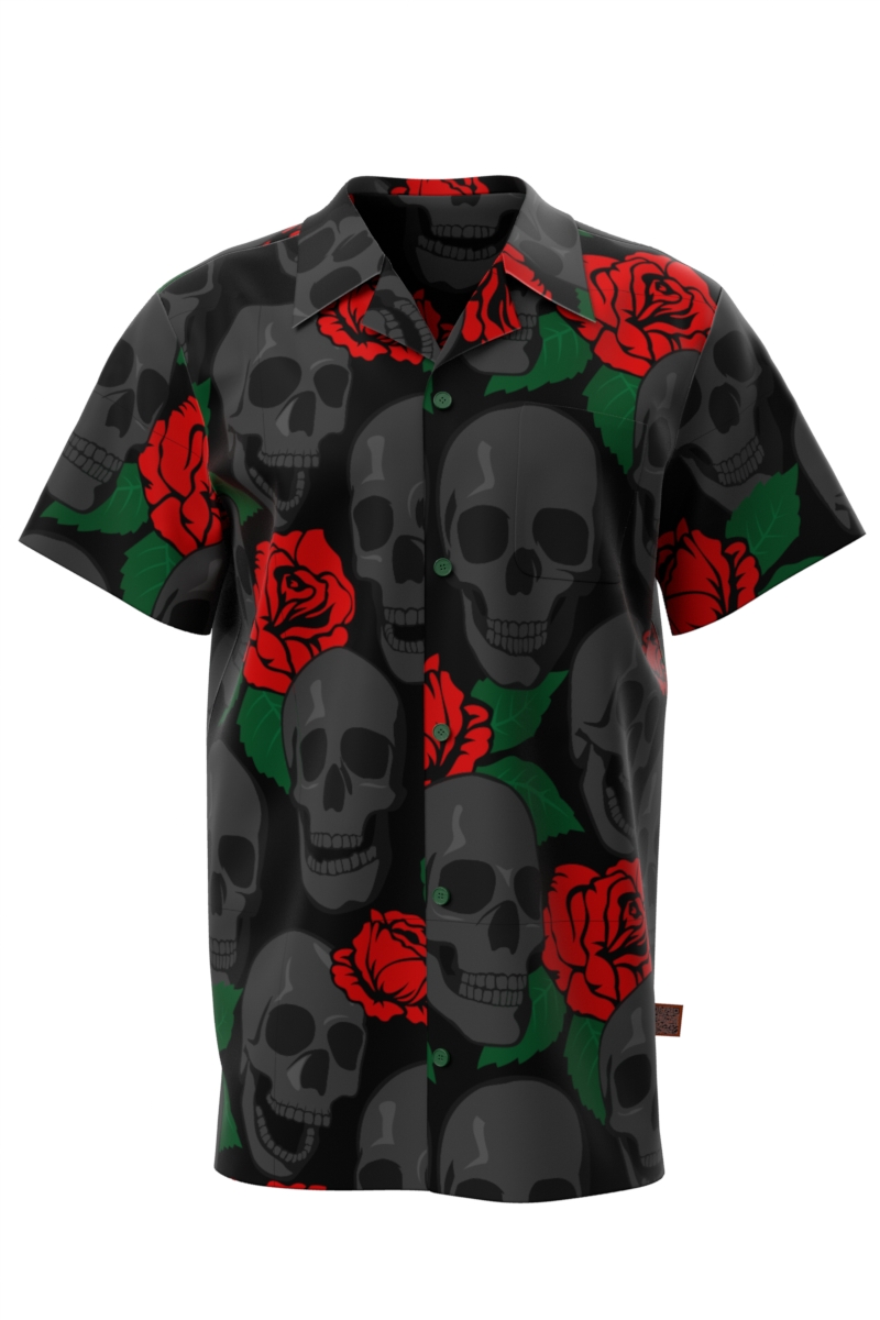 Skulls and Roses Hawaiian Shirt