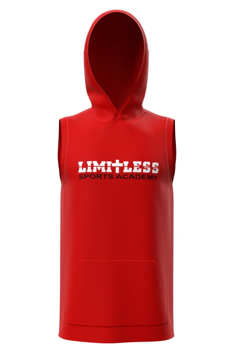 Sublimation Red Sleeveless Hoodie