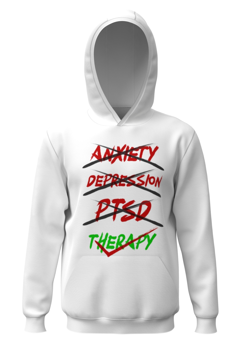 Therapy White Long Sleeve Hoodie