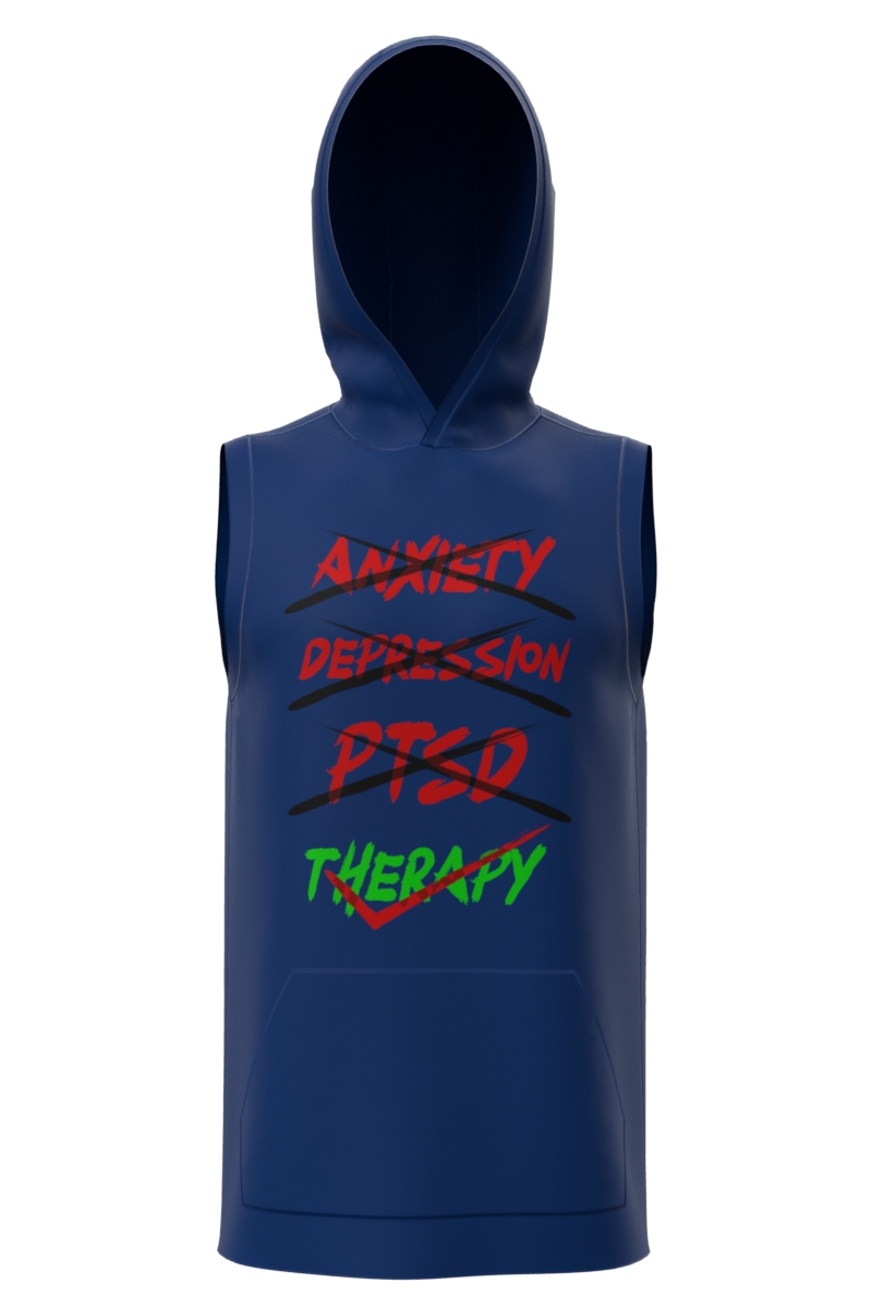 Therapy Blue Sleeveless Hoodie