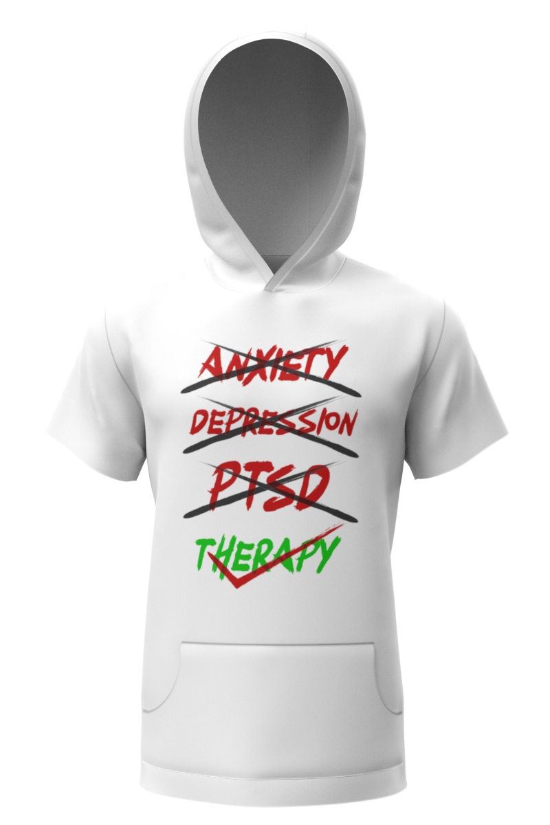Therapy WHite Shortsleeve Hoodie