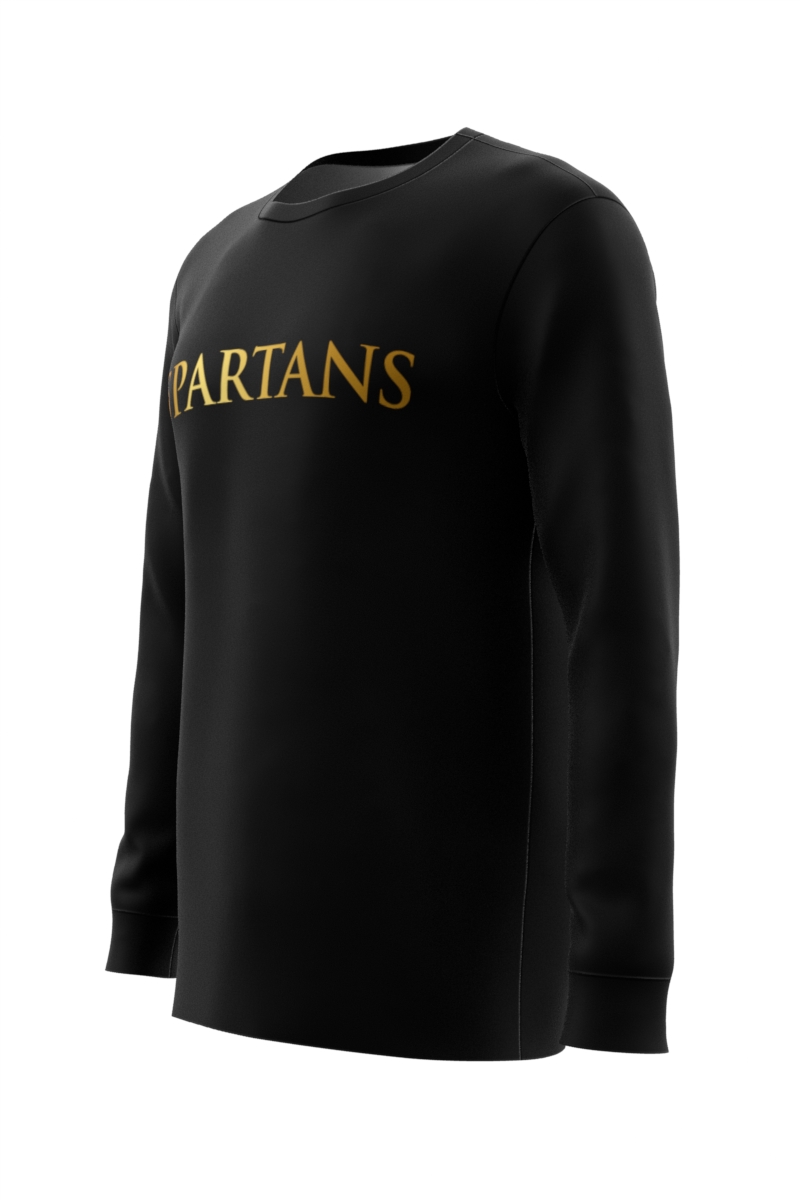 Black Spartans Tshirt Long Sleeve