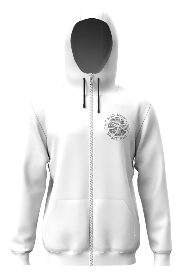 White NorthSide Hoodie Zip Up